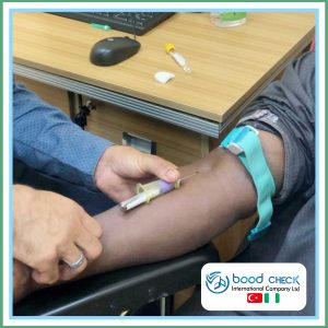 Blood Draw process using vacutainer at Boodcheck Laboratory, kano State Nigeria